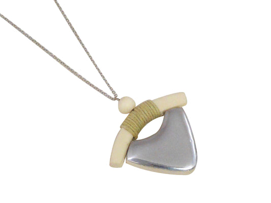 Grey/Cream  Necklace 45cm