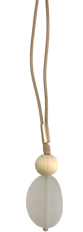 White frosted resin pendant