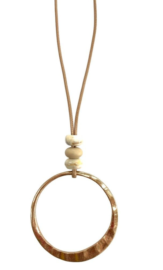 Gold pendant with stone beads