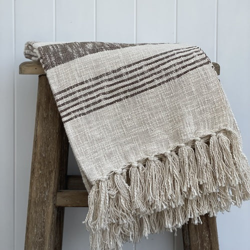 Throw-Rust Stripe-Aryan Handwoven Cotton