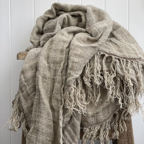 Throw-Natural-Angaston Handloomed 100% Linen