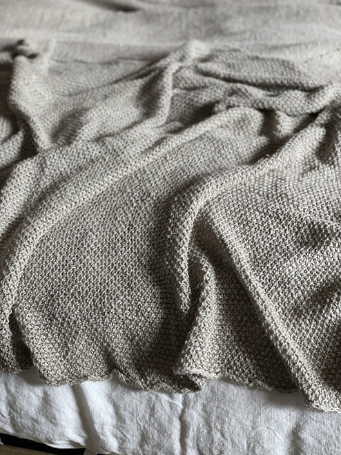 Throw-Natural-Sorrento Natural Knitted 100% Linen 130 X 190 Cm