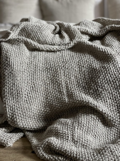 Throw-Natural-Sorrento Natural Knitted 100% Linen 130 X 190 Cm