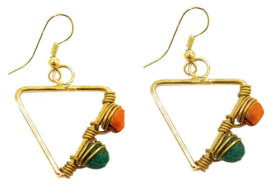 Brass triangular E/R recycled beads