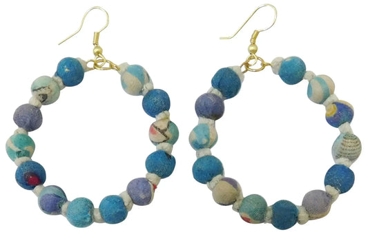Blue/turquoise multi bead earrings