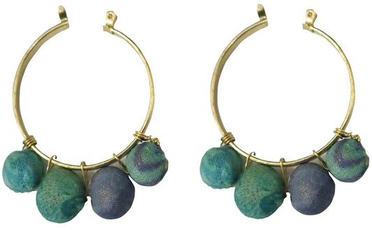 Blue multi bead hoop E/R