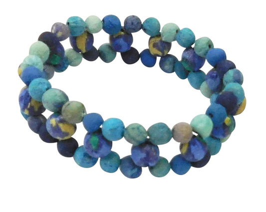 Double layer blue multi bracelet