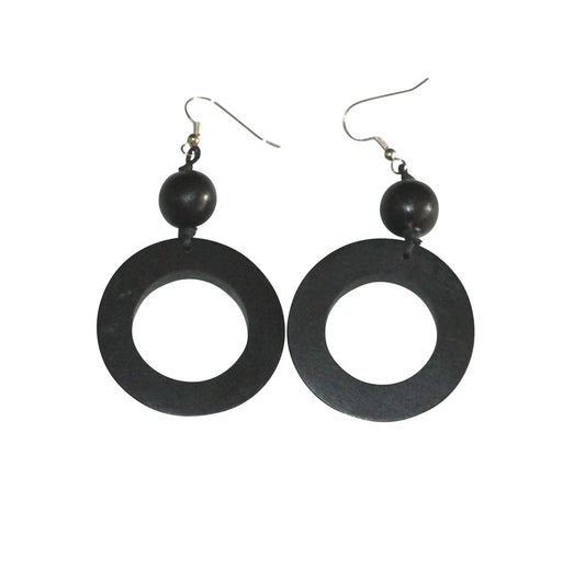Black wood earrings