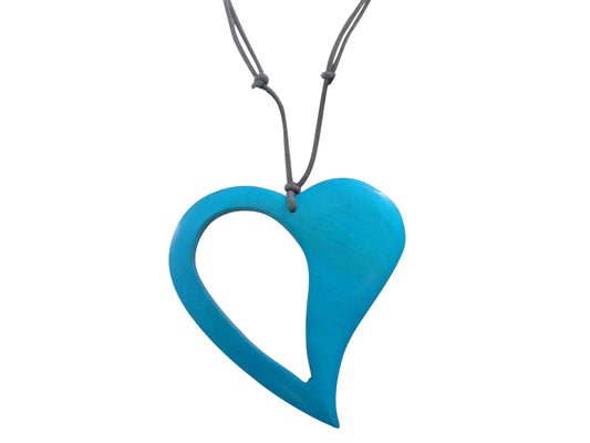 Turq Heart Pendant Necklace