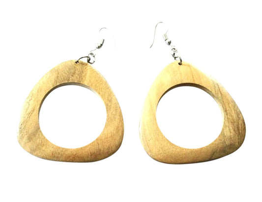 Cream wood earrings