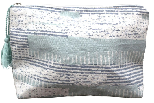 Blue striped pouch 25x20 cm