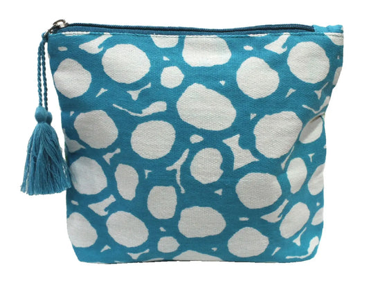 Turquoise/lime cosmetic pouch 25x20 cm