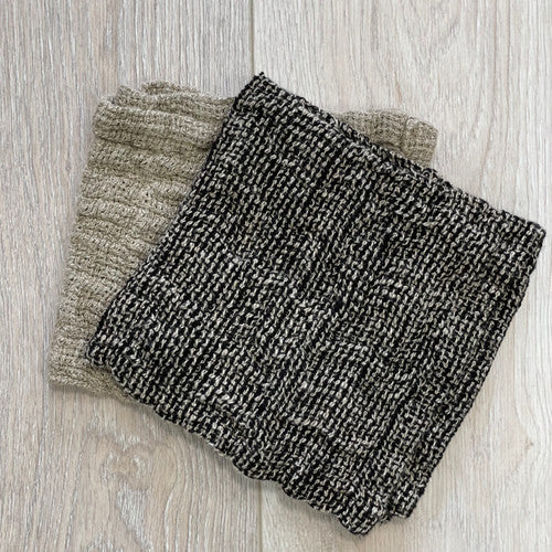 Audrey Heavy Mesh Wash Cloth - Natural & Black (Min. Of 2)