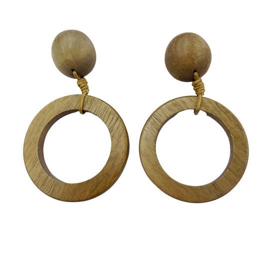 Mid Beige wood Earrings