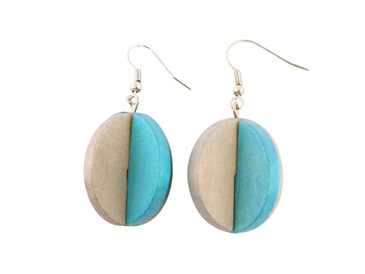 grey turq 3D earrings