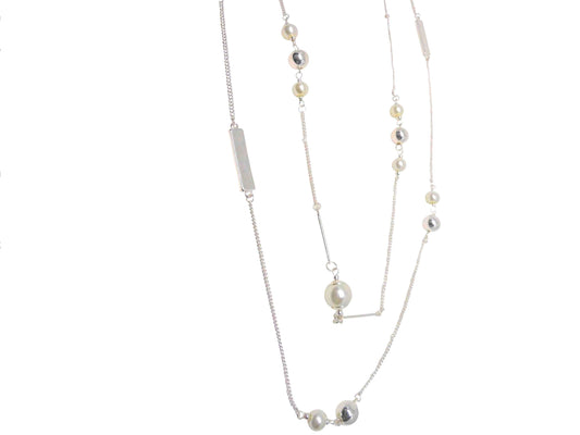 Silver plated pearl necklace