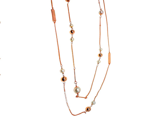 Rose gold pearl plated neckl